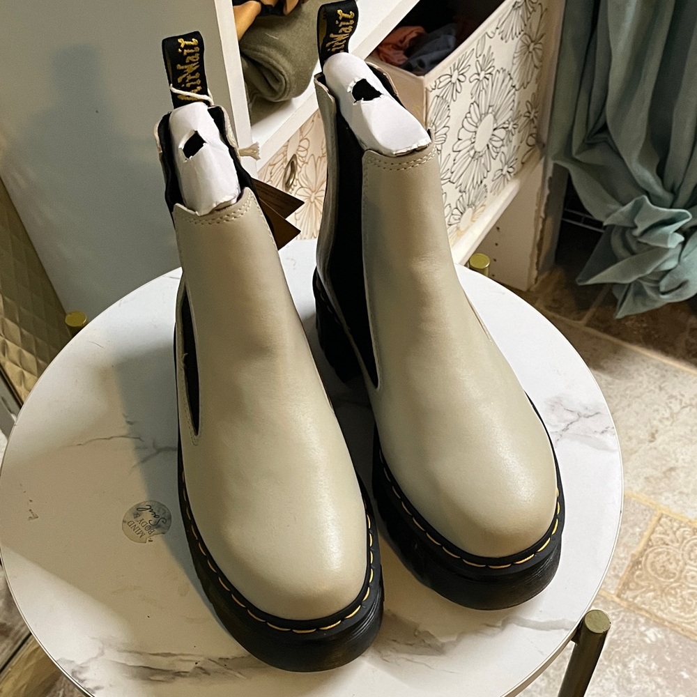 Dr. Martens Women's Off-White Ankle Boots